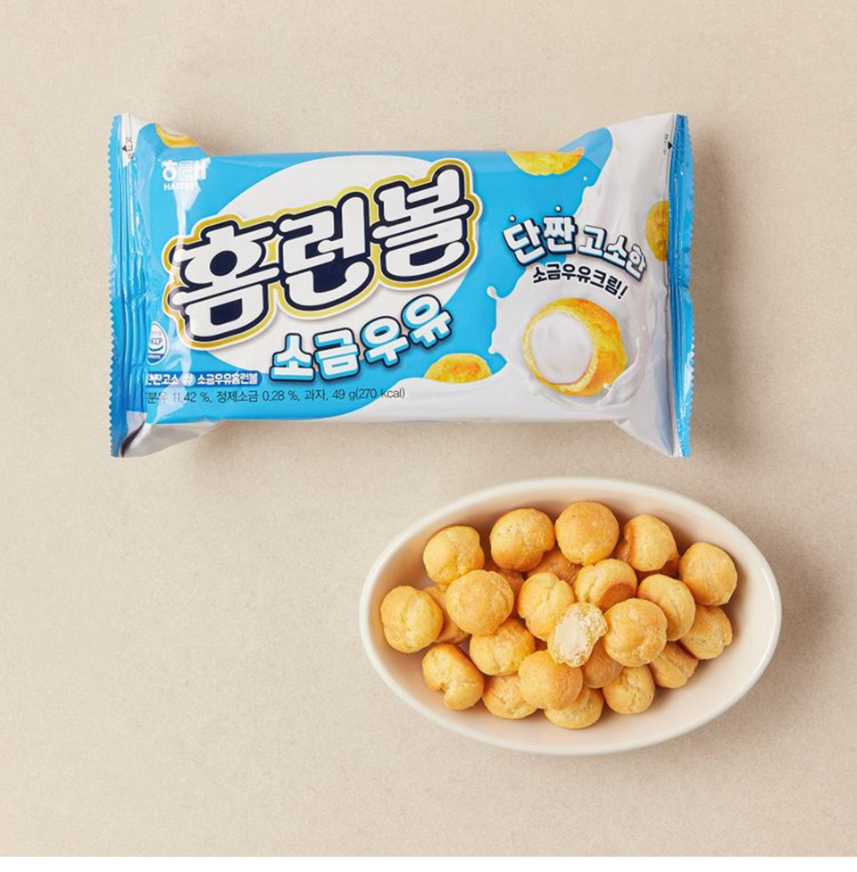 [ヘテ] ホームランボール 選べる4袋セット / 46g・49g×4個 チョコ入り チョコボール ホームランボール 塩ミルク お菓子 韓国スナック 韓国お菓子