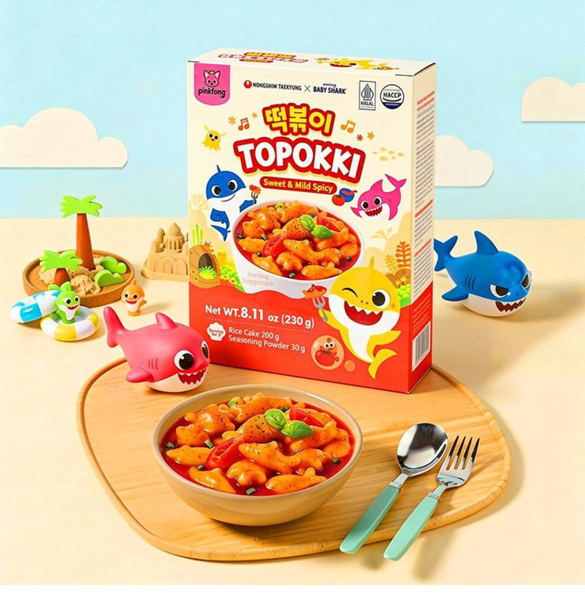 [農心] ベイビーシャーク トッポギ マイルド味 トマトソース / 230g 辛くない トッポギセット トッポキ 韓国お餅 おやつ 韓国食品 韓国料理