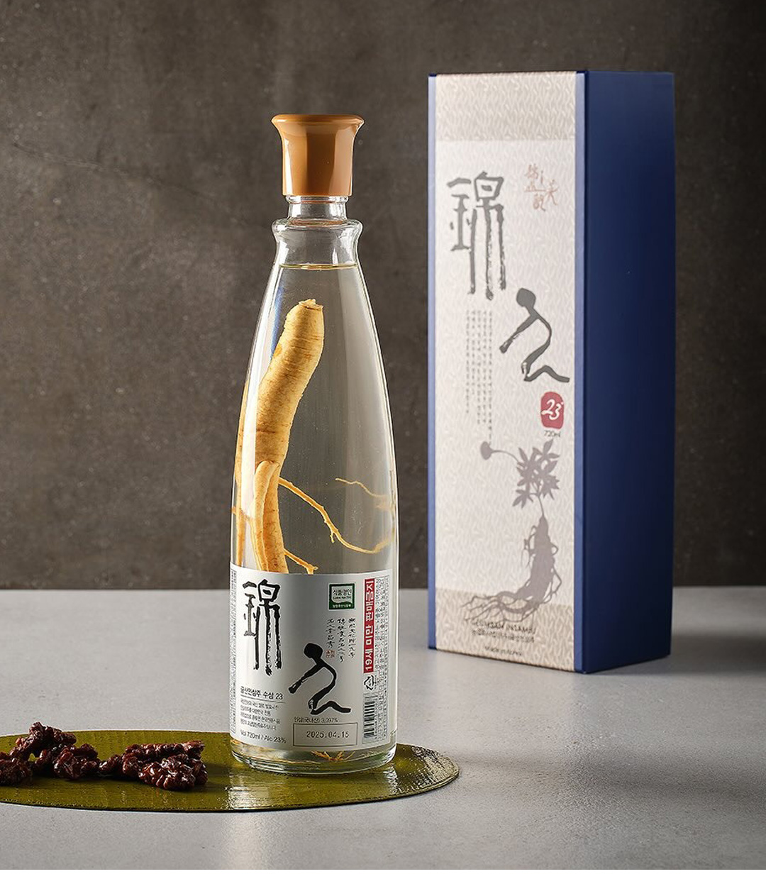 [錦山] 人参酒 高麗人参酒 ギフト用 / 720ml 23度 クムサン 人参酒 発酵酒 5年根 天然岩盤水 韓国お酒 韓国焼酎