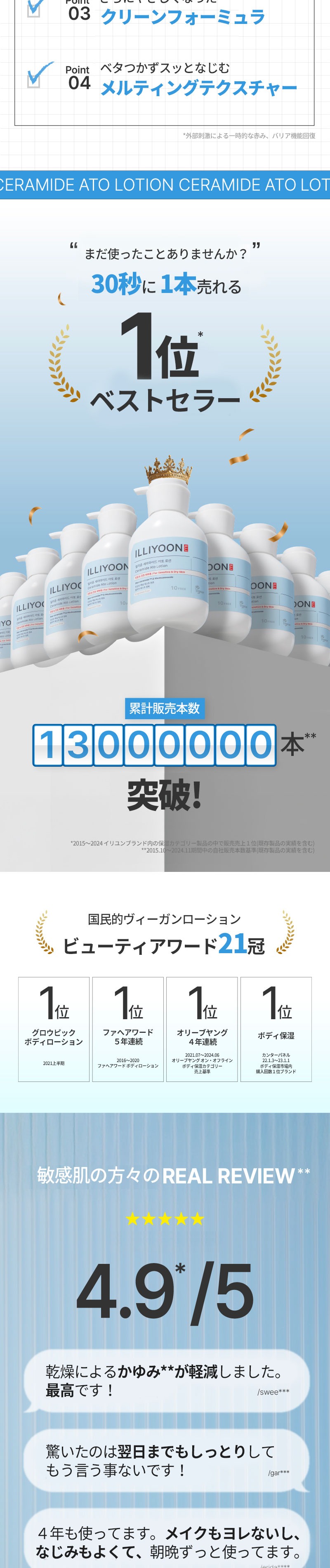[Illiyoon ] セラミドアトローション イリユン / 500ml 低刺激 ボディーローション 敏感肌 乾燥肌 保湿ケア 韓国コスメ アトピー スキンケア 韓国化粧品