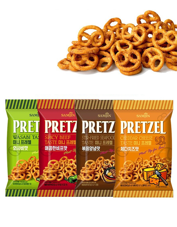 プレッツェル　BOO SAMJIN] プレッツェル 海鮮BBQ味 / 70g ミニプレッツェル 炒め