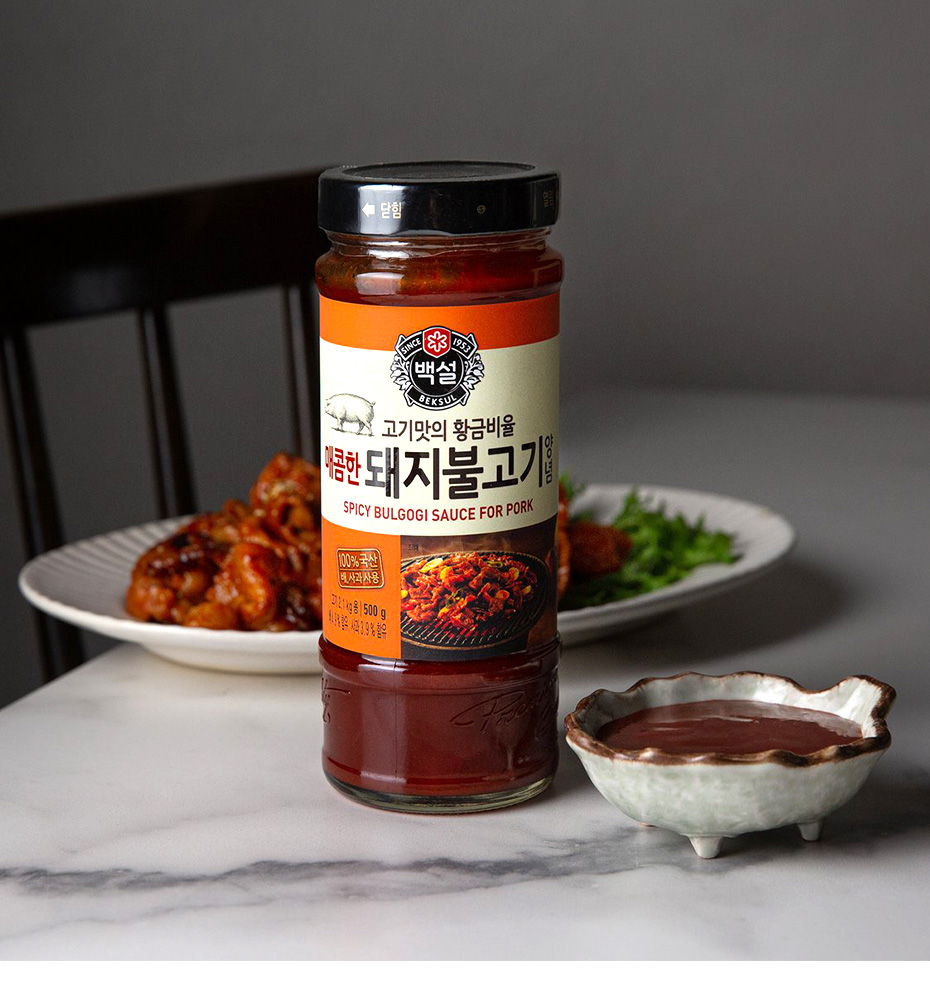 [CJ] 白雪 豚プルコギタレ /500g 辛口 BBQ 豚肉 プルコギソース たれ 炒め物 韓国調味料 韓国食材