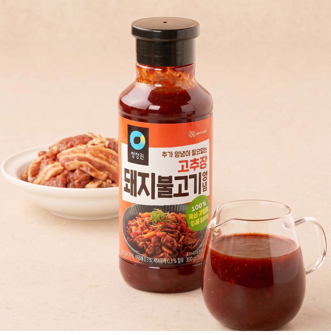 [清浄園] 豚プルコギタレ 辛口 / 500g BBQ 豚肉 ブルコギ ソース たれ 炒め物 焼肉 韓国調味料 韓国料理 韓国食材 韓国食品