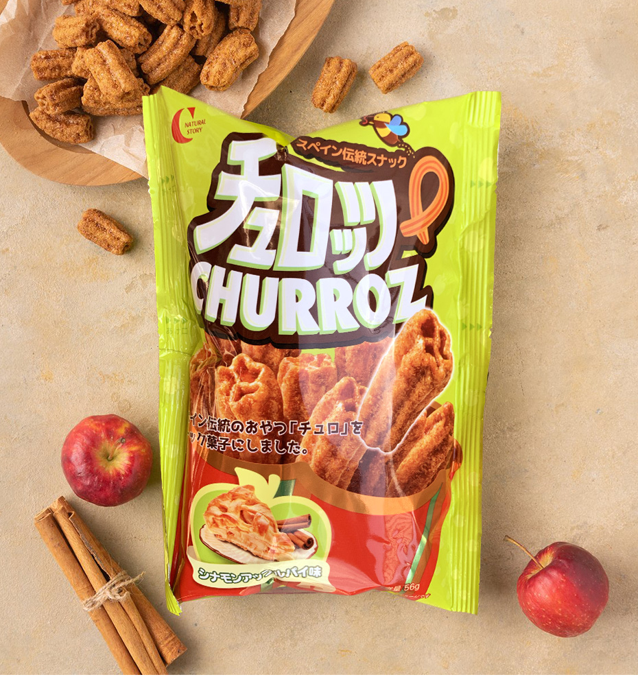 CROWN] クラウン シナモンアップルパイ味 チュロッツ / 56g チュロ