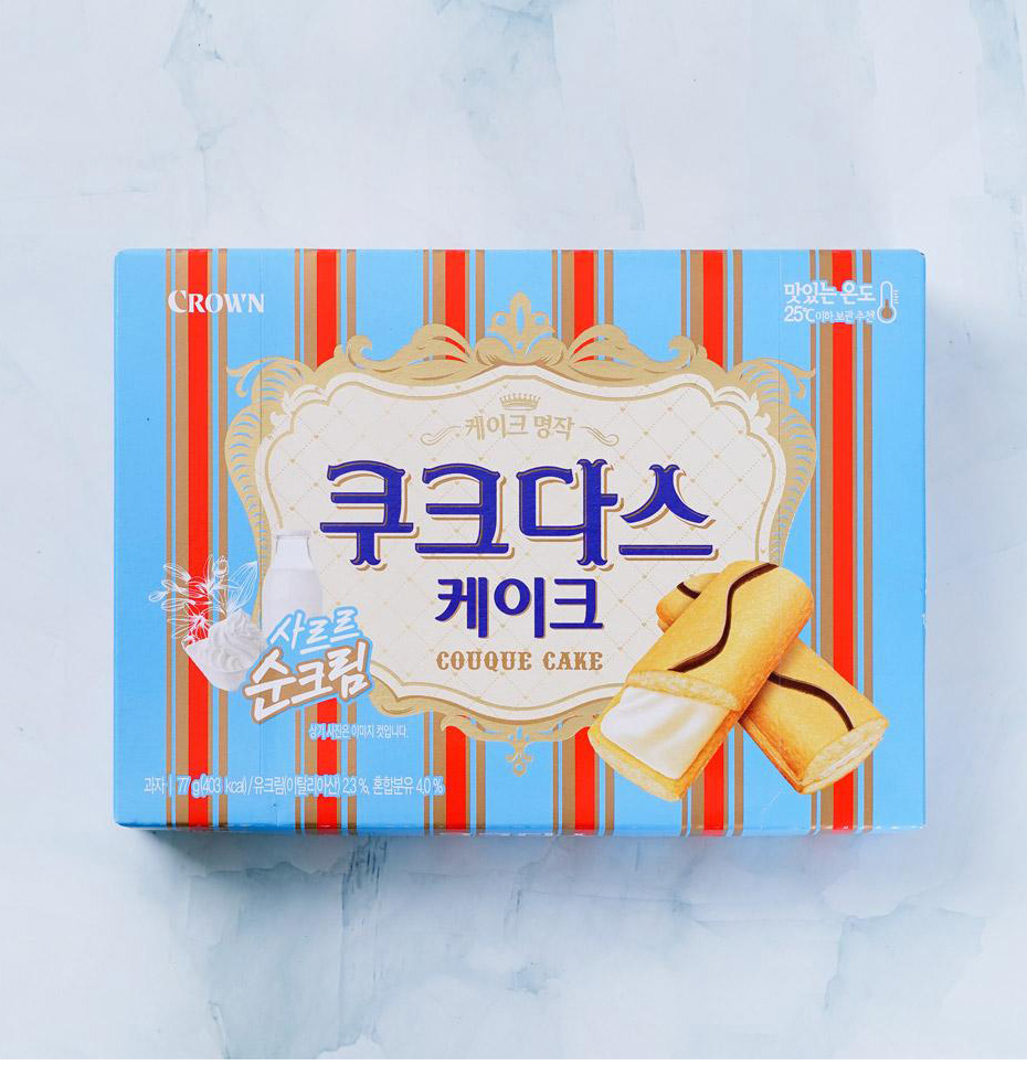 [CROWN] ククダスケーキ/ 77g ホワイトチョコ入りクッキー 韓国お菓子 クッキー