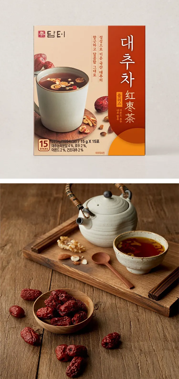 [ダムト] ナツメ茶 / 15包(ティーパック) 粉末ナツメ なつめ 棗 ナツメ茶 健康茶 韓国茶 テチュ茶 薬膳茶 韓国伝統茶