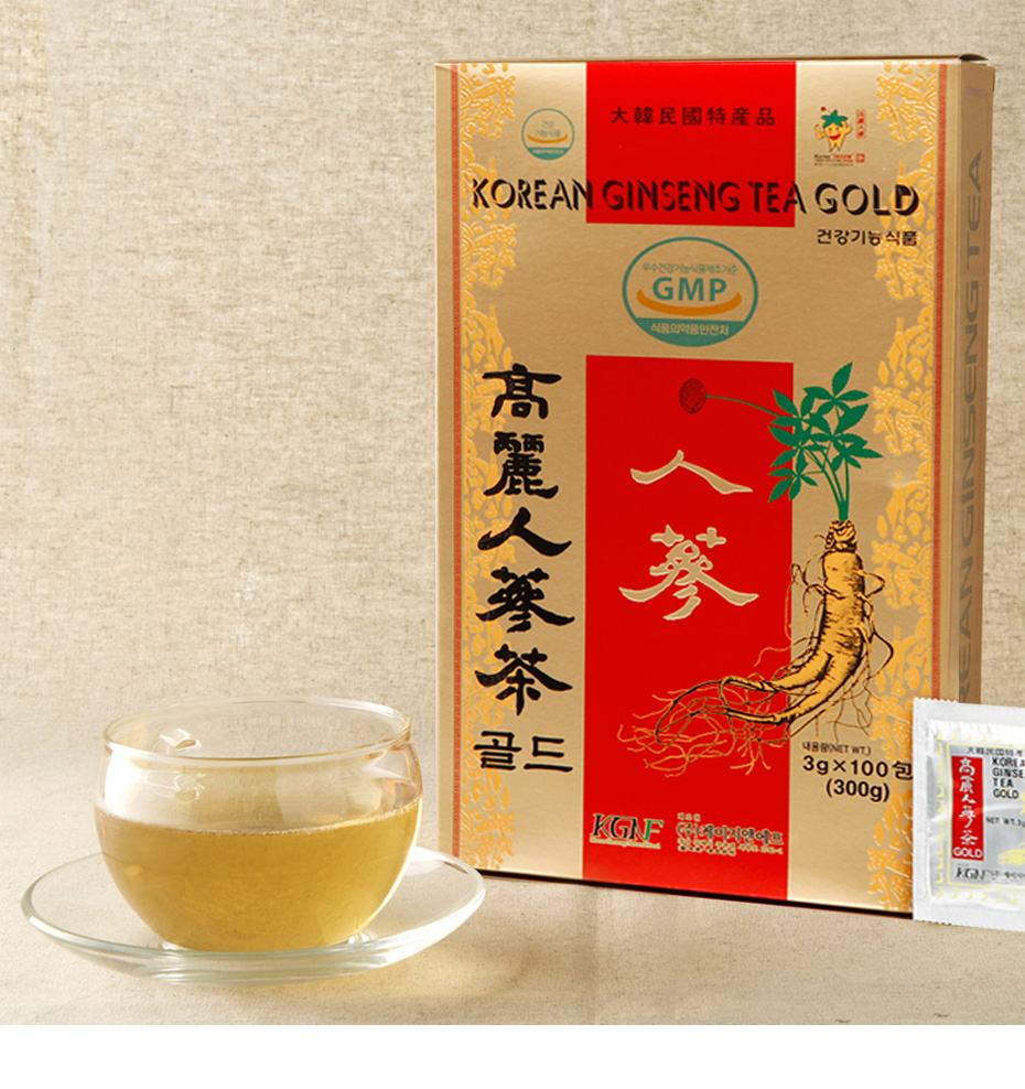 高麗人参茶 GOLD / 100包(紙箱) 粉末茶 健康茶 伝統茶 韓国お茶 韓国