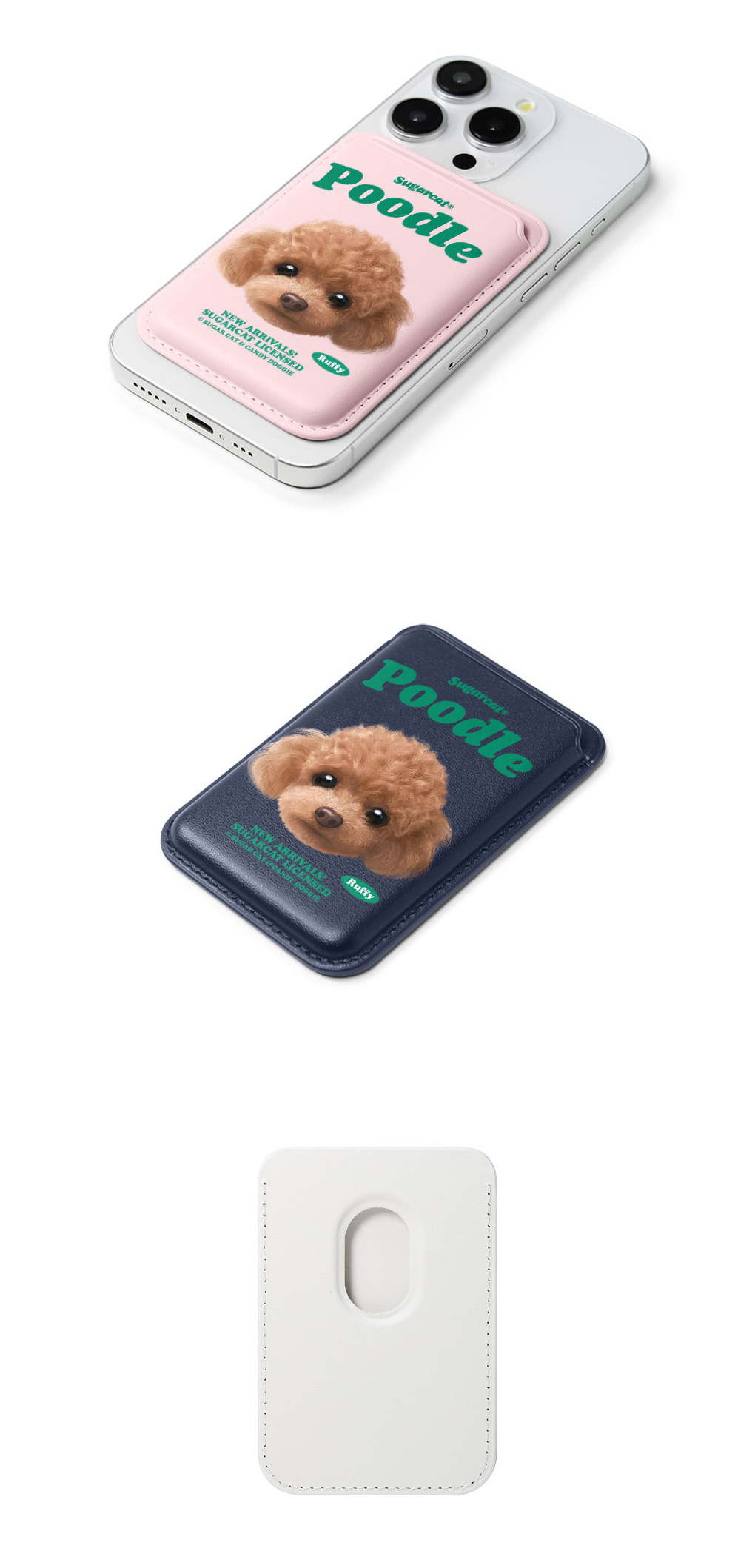 [sugarcat] MagSafe カードケース トイプードル ルピー / MagSafe対応 レザーウォレット カードケース シュガーキャット ペットデザイン