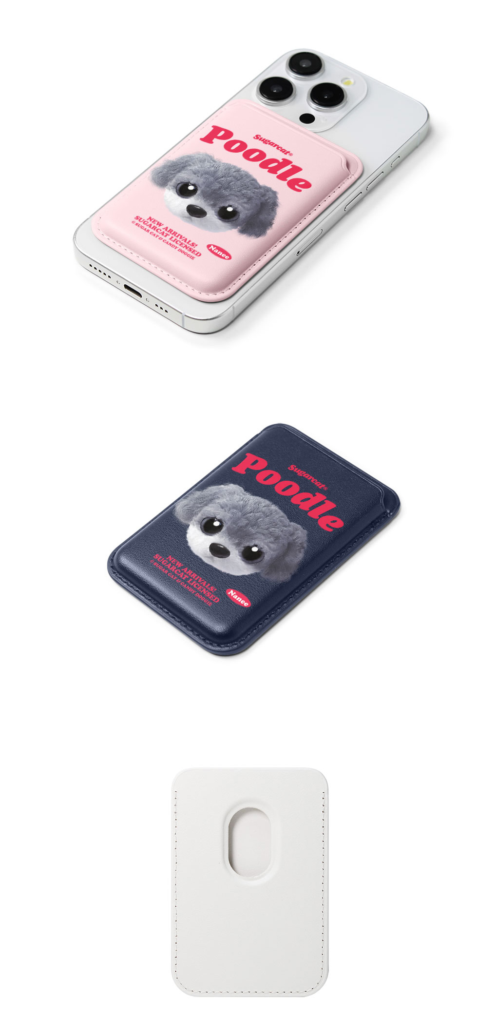 [sugarcat] MagSafe カードケース トイプードル ナンイ / 犬 プードルデザイン マグセーフ MagSafe対応 レザーウォレット カードケース シュガーキャット ペット #クリックポスト