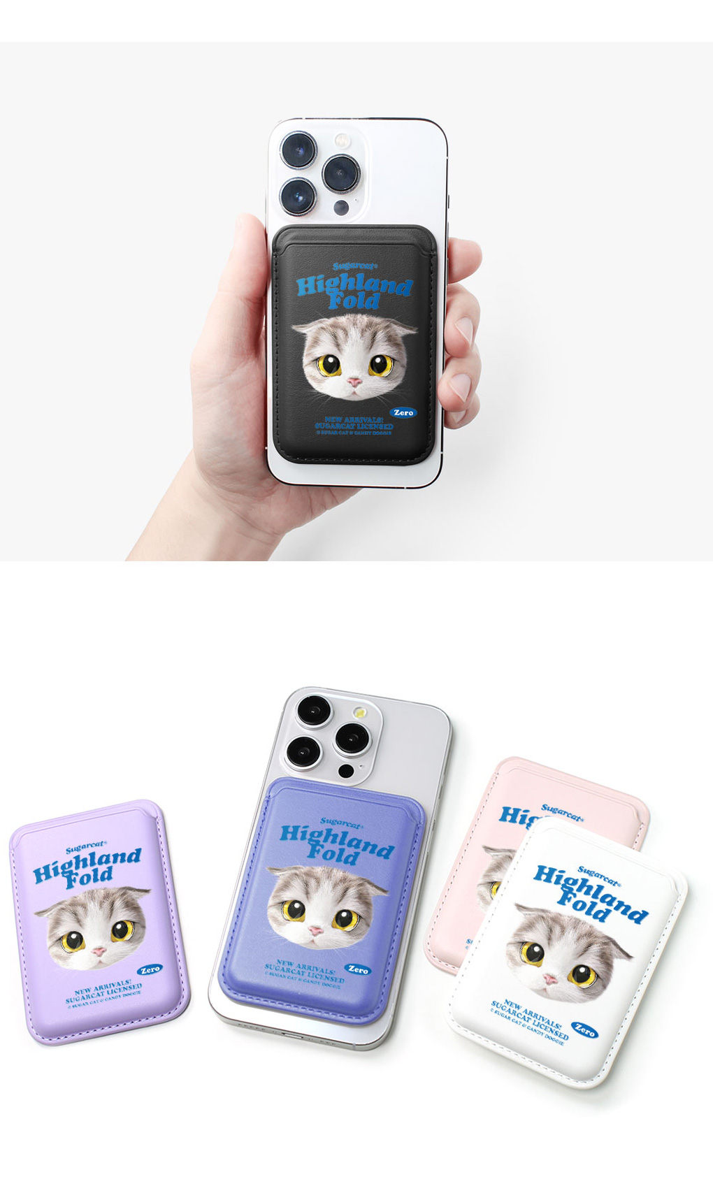 [sugarcat] MagSafe カードケース スコティッシュフォールド zero / スコティッシュフォールドデザイン マグセーフ MagSafe対応 レザーウォレット カードケース シュガーキャット 猫 ペット #クリックポスト