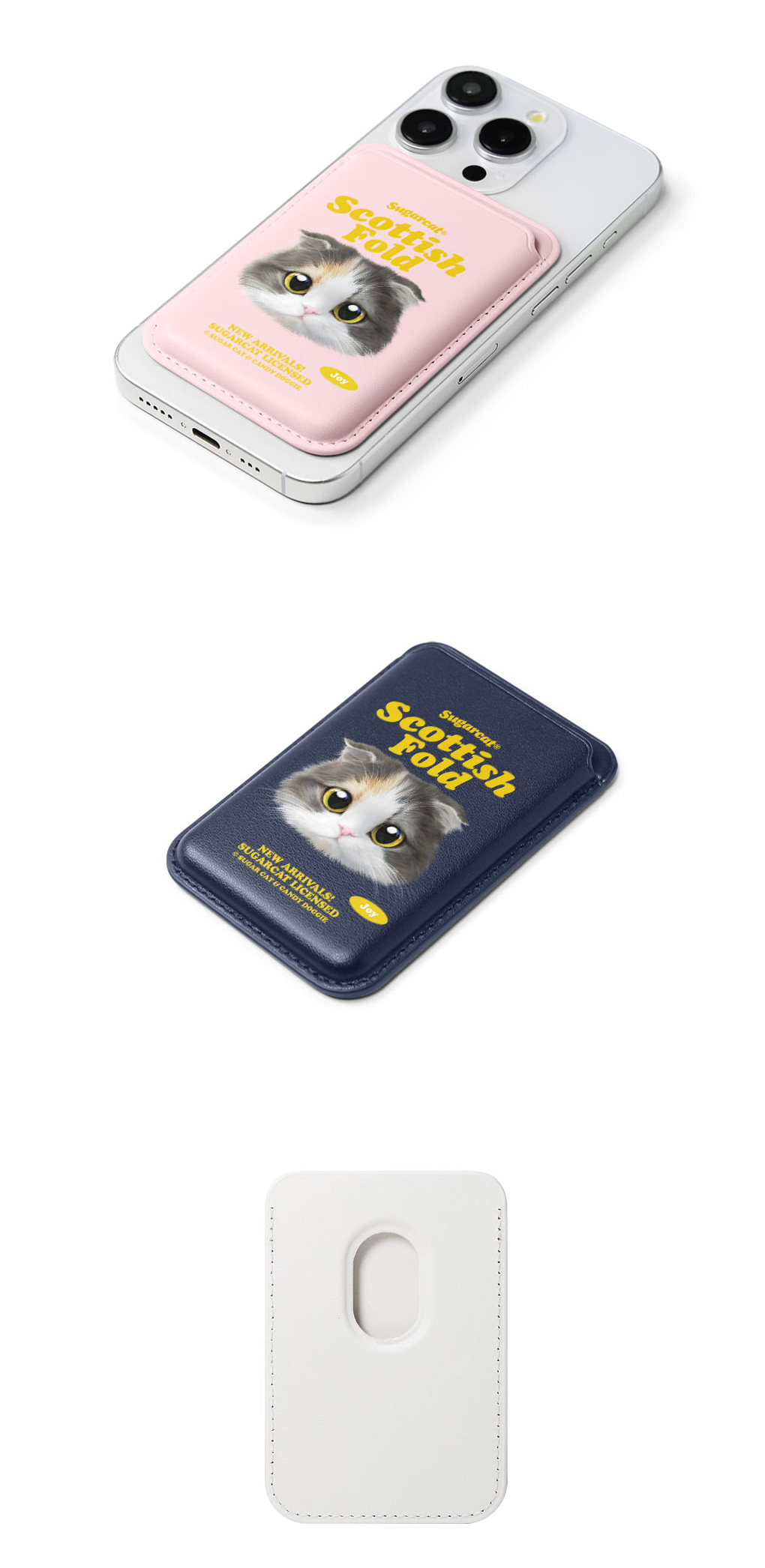 [sugarcat] MagSafe カードケース スコティッシュフォールド joy / 猫デザイン マグセーフ MagSafe対応 レザーウォレット カードケース シュガーキャット 猫 ペット #クリックポスト