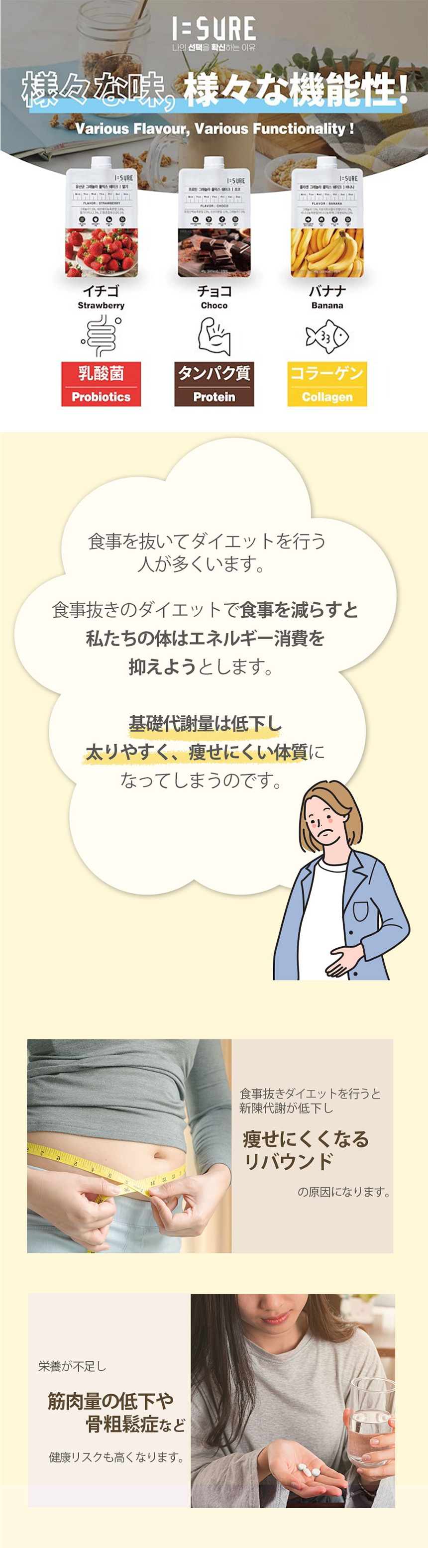 [I=SURE] アイシュア オートミールシェイク バナナ味 / 40g グラノーラシェイク ダイエット食 9種類のアミノ酸 低カロリー