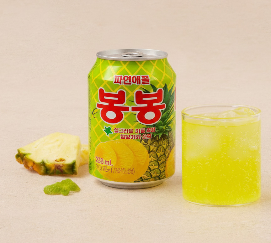 [ヘテ] パイナップル ボンボンジュース 果肉入り / 238ml つぶつぶ パイナップル bongbong 果肉入りのロングセラー清涼飲料水