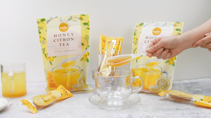 [MYDAYS] スプーンゆず茶 1袋5個入 / 140g(28g×5個入) スプーン1杯程度をお湯に溶かして飲むタイプ はちみつ入り ゆず茶 柚子茶 韓国茶 韓国伝統茶 ダムト茶