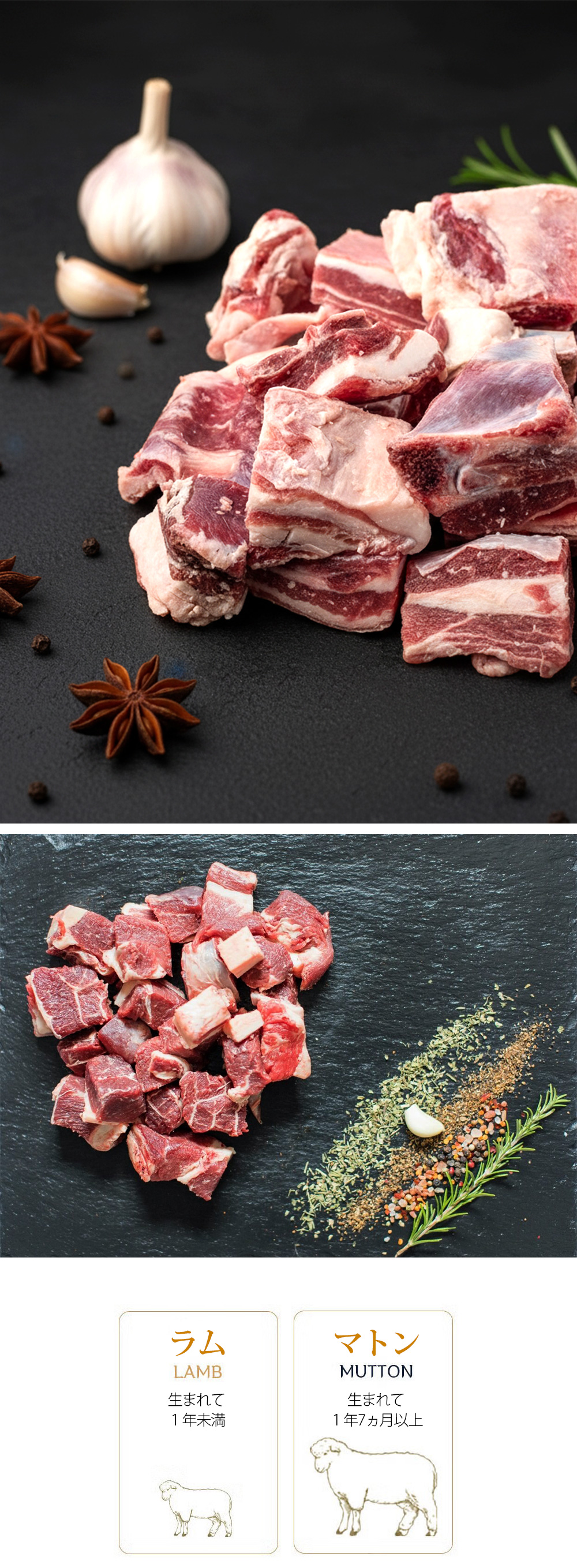 [羊肉] マトン 骨付き角切り ダイスカット 大きめ / 1kg マトン 骨付きカット カレー インド料理 羊肉 ※本商品には骨が含まれています。（冷凍）