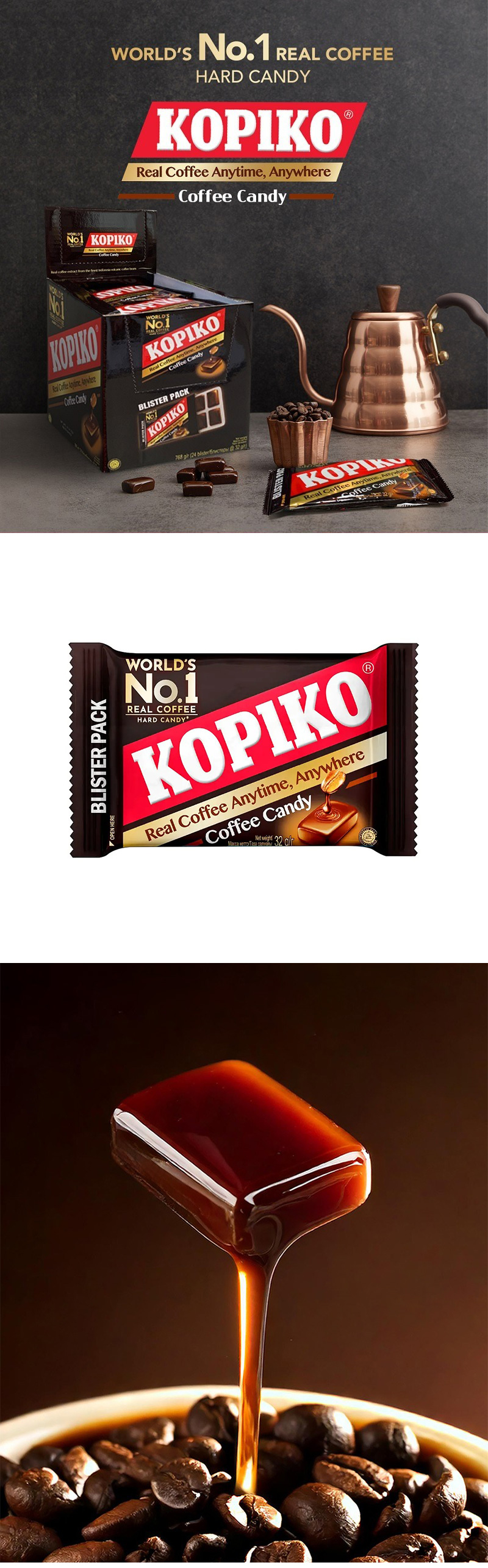 [KOPIKO] コピココーヒーキャンディ / 32g コピコ ブリスターパック カフェイン飴 コーヒー飴 あめ キャンディ