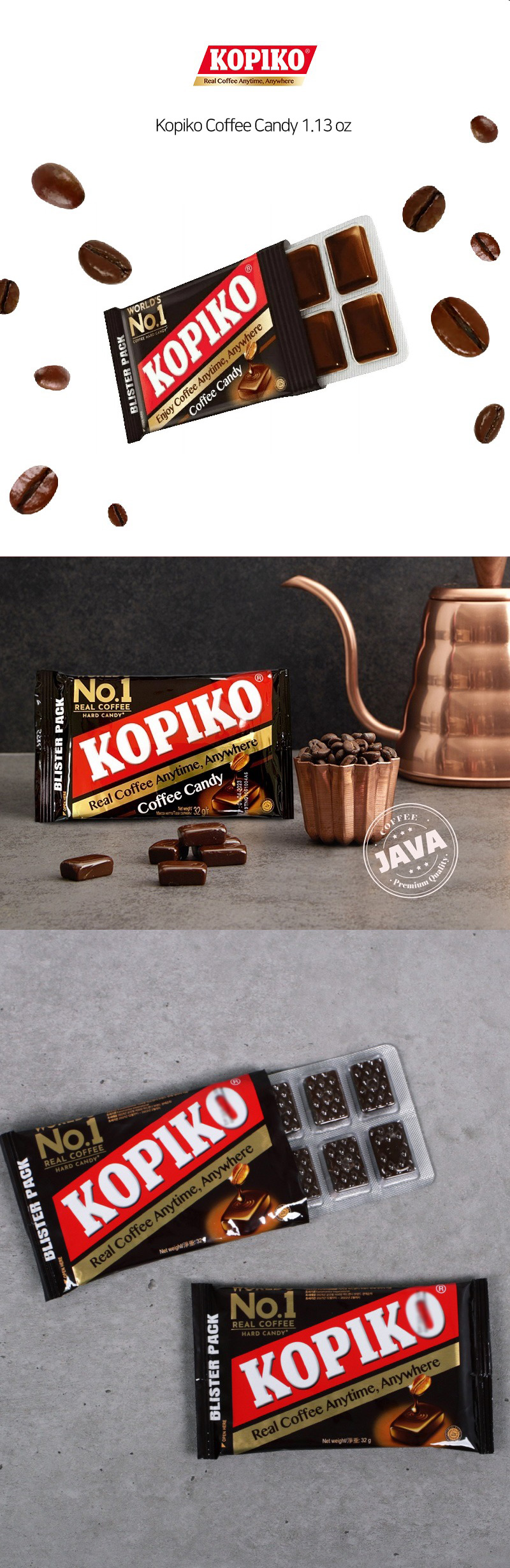 [KOPIKO] コピココーヒーキャンディ / 32g コピコ ブリスターパック カフェイン飴 コーヒー飴 あめ キャンディ