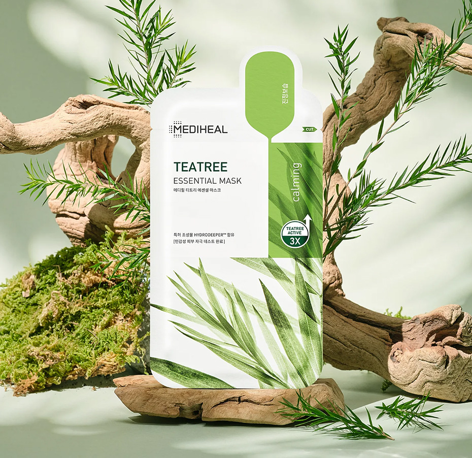 [Mediheal] ティーツリー エッセンシャルマスク TEATREE /24ml/ フェイスマスク メディヒール シートマスク エッセンシャルマスクシリーズ エイジングケア 肌荒れ防止 ケア