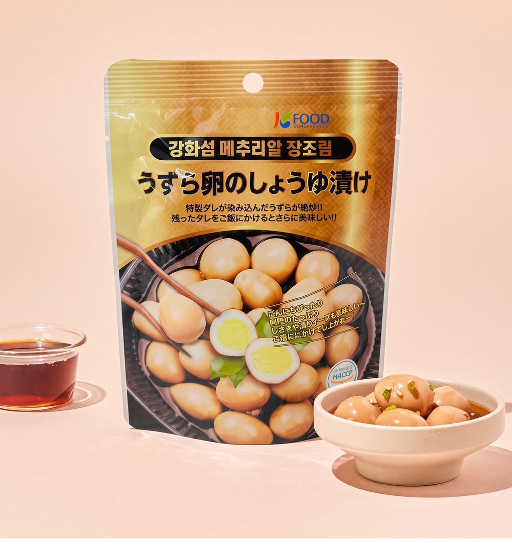 うずら卵のしょうゆ漬け 韓国産 / 150g 味付けうずら卵 醤油漬け 煮卵 おつまみ 惣菜 おかず 弁当 韓国おかず