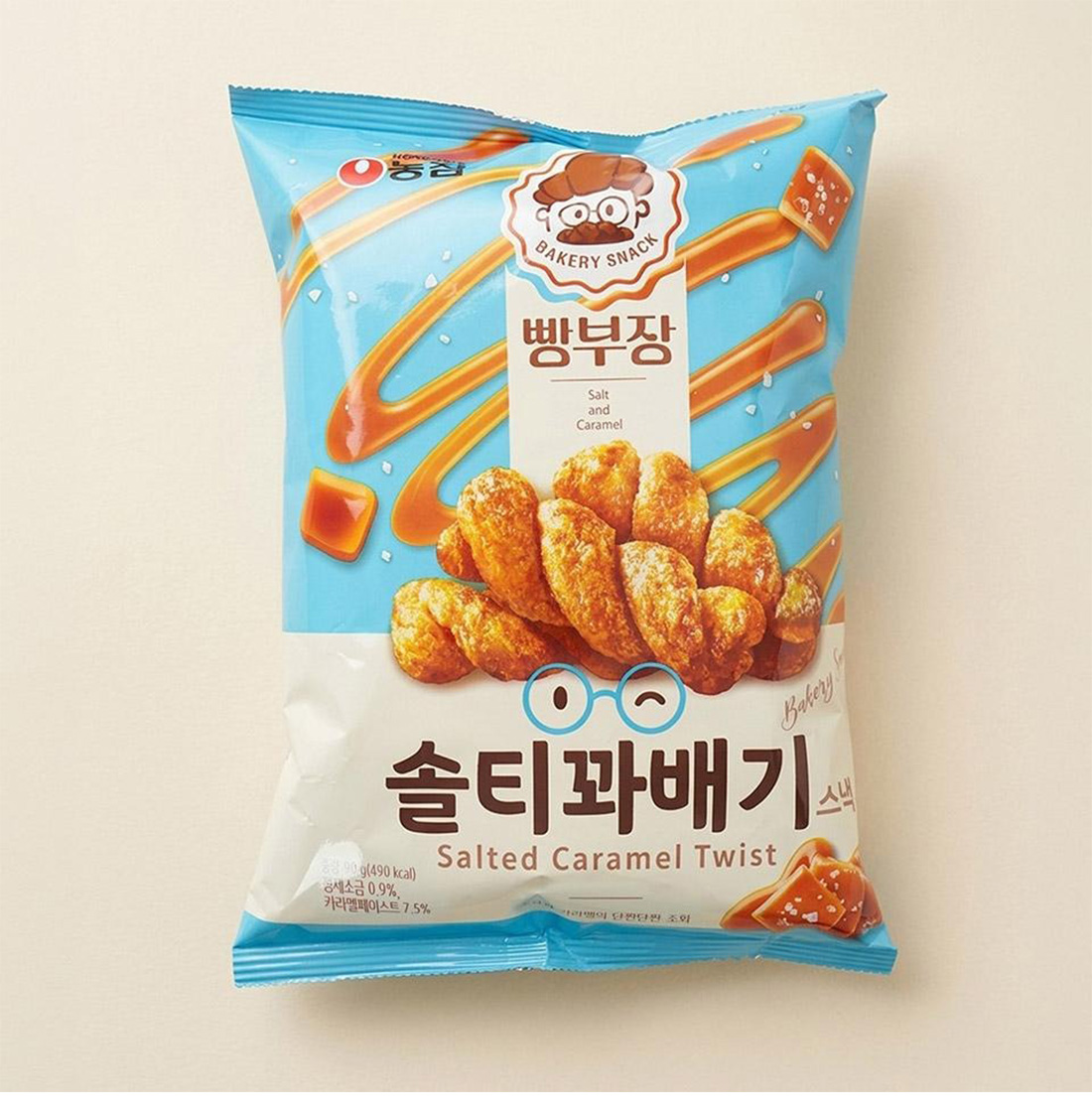 [農心] パン部長 ソウルティ－ クァベギ / 55g ねじり揚げパン ベーカリー スナック スイーツ 甘じょっぱさ おやつ 人気 韓国お菓子