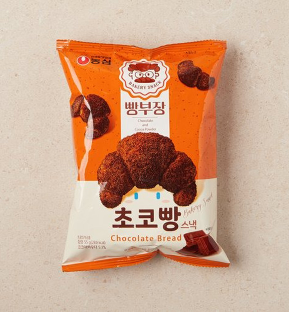 農心 パン部長 チョコパン /55g　チョコ クロワッサン スナック菓子 韓国お菓子