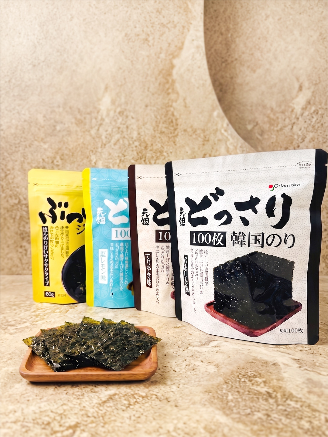 [オリオンジャコー] どっさり海苔 3袋 + ぶっかけジャバンのり 1袋 / 4袋セット(海苔+ジャバン海苔) どっさり各1袋ずつ 海苔セット おつまみ 海苔 韓国海苔 