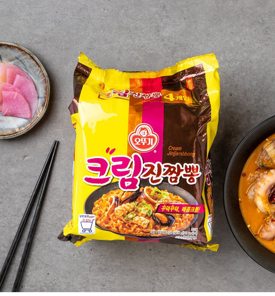 オットギ] クリームジンチャンポン 130g×4個入りパック 韓国チャンポンラーメン クリーミチャンポン 韓国ラーメン 袋麺  麺類/ラーメン/冷麺,袋ラーメン 韓国食品ならいいとこショップ