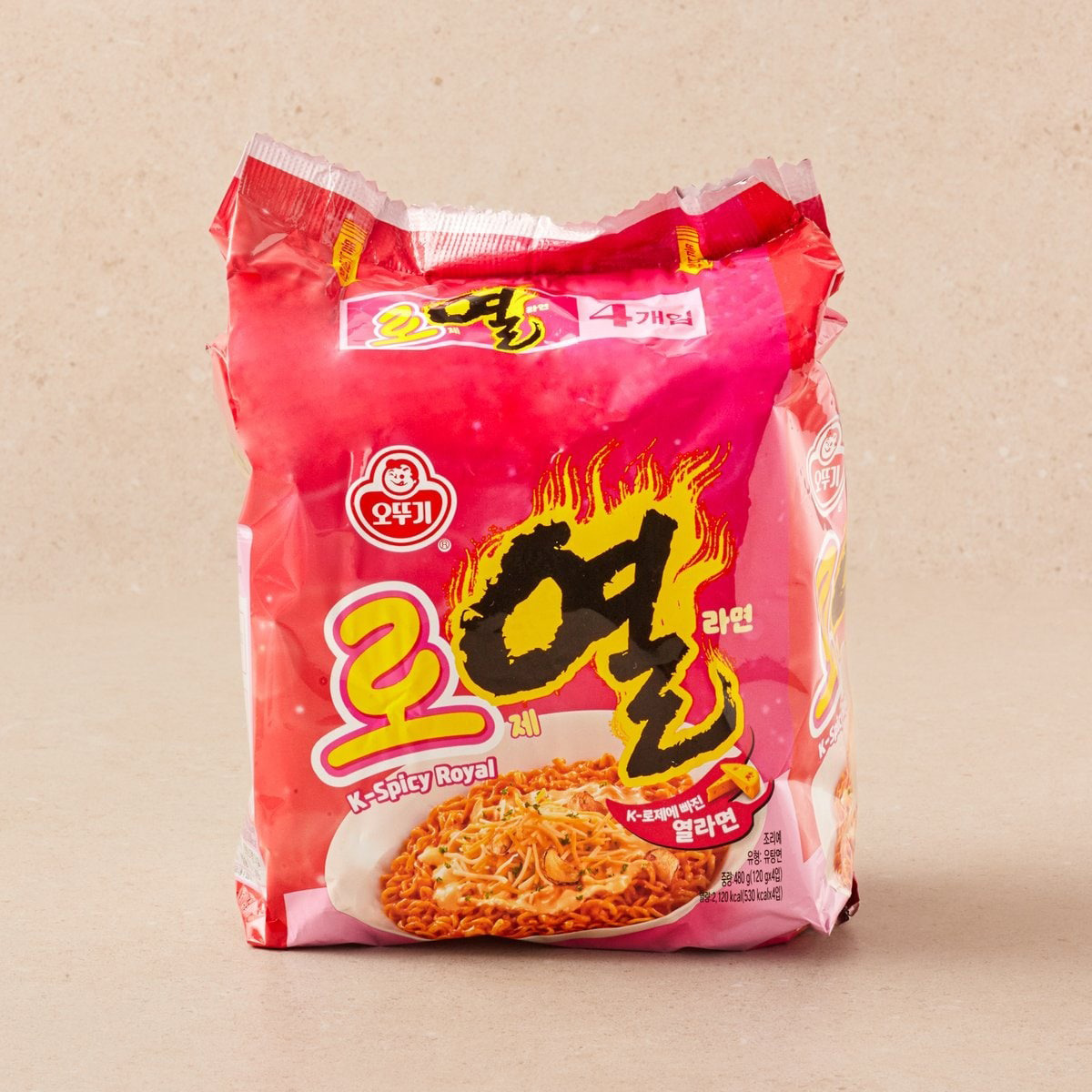 [オットギ] ロゼ ヨル 熱ラーメン / 120g×4個入り マルチパック ロゼラーメン 韓国ラーメン インスタントラーメン ロゼヨルラーメン