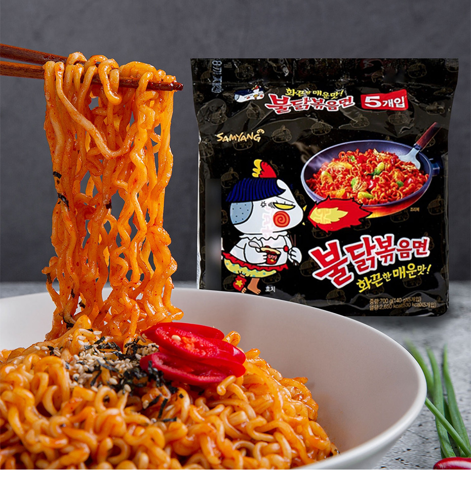 三養] ブルダック炒め麺 激辛口 / 140g×5個入パック 日本語パッケージ