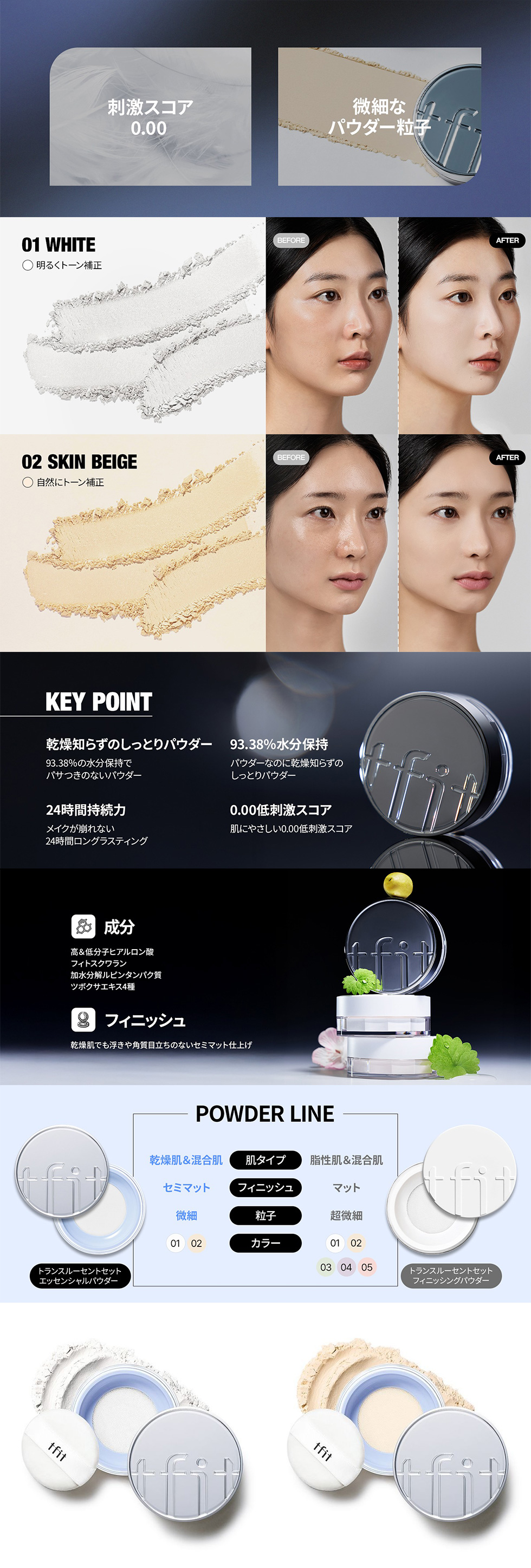 [TFIT] トランスルーセントセット エッセンシャル パウダー / 5g パウダー透明メイク 韓国コスメ サラサラ テカリ防止 マット 崩れ防止 フェイスパウダー